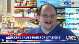 Сюжет «России 1» про стикеры на американских АЗС