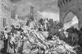 Чума во Флоренции в 1348 году, гравюра Luigi Sabatelli