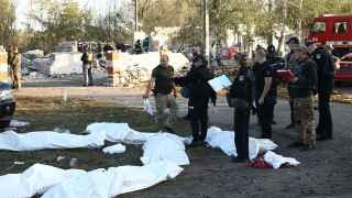 Тела погибших мирных жителей в селе Гроза Харьковской области