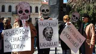 Акция 17 марта в Тбилиси. Россияне не смогли проголосовать в Грузии, потому что в стране нет представительства РФ