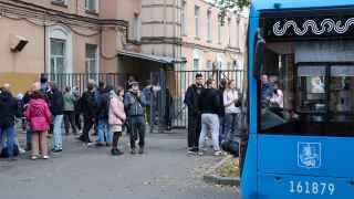 Обстановка возле военкомата на Старокаширском шоссе в Москве