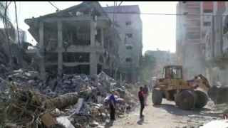 Лагерь беженцев Нусейрат после удара