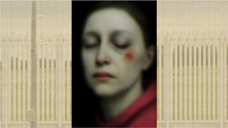 «Прощай», серия «Тела», цифровая графика с использованием искусственного интеллекта; фрагмент. Фон – забор на границе с Беларусью