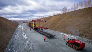 Строительство второго пути на перегоне Эльдиган-Тудур.