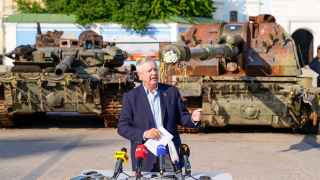 Сенатор Линдси Грэм во время визита в Киев