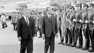 Председатель Совета министров СССР Алексей Косыгин и федеральный канцлер ФРГ Вилли Брандт в Москве, 1970 г.