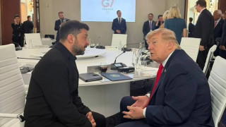 Владимир Зеленский и Дональд Трамп на саммите G7 в Эвиане