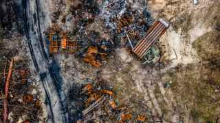 Разбитая российская военная техника под Донецком