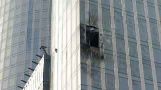 Башня в Москва-Сити после атаки беспилотника