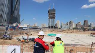 Строительная площадка Национального центра «Россия» на Краснопресненской набережной