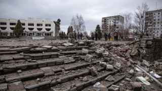 Бюст поэта Тараса Шевченко в городе Бородянка.
