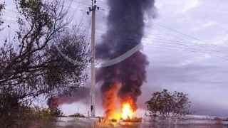 Пожар в поселке Гвардейское