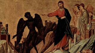 Искушение Христа, фрагмент алтарного полиптиха «Маэста», Сиена, Домский собор 