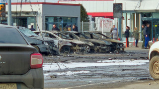Парковка в подмосковном Домодедово после атаки дрона