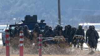 Солдаты южнокорейской армии на границе с Северной Кореей