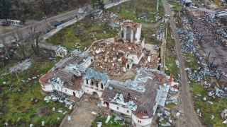 Здесь побывал «Русский мир». Свято-Георгиевская лавра, село Долина, Донецкая область, Украина