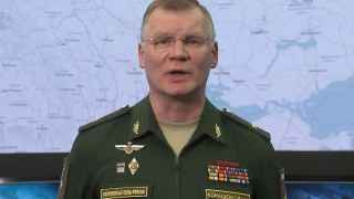 Официальный представитель министерства обороны РФ генерал-майор Игорь Конашенков во время брифинга в Национальном центре управления обороной РФ