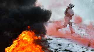 Тактико-специальные занятия с разведчиками гвардейской танковой армии ЗВО в Подмосковье на полигоне Головеньки.