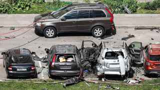 Взорванный автомобиль Андрея Торгашова