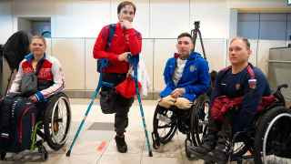 Паралимпийская сборная России в аэропорту Домодедово