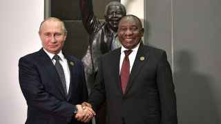 Владимир Путин и президент ЮАР Сирил Рамафоса