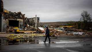 Разрушенные дома в Бахмуте, Донецкая область