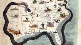 Карикатурное изображение плана «Анаконда», 1860-е гг.