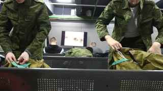 Мобилизованные в пункте сбора