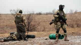 Российские военные на полигоне в ДНР