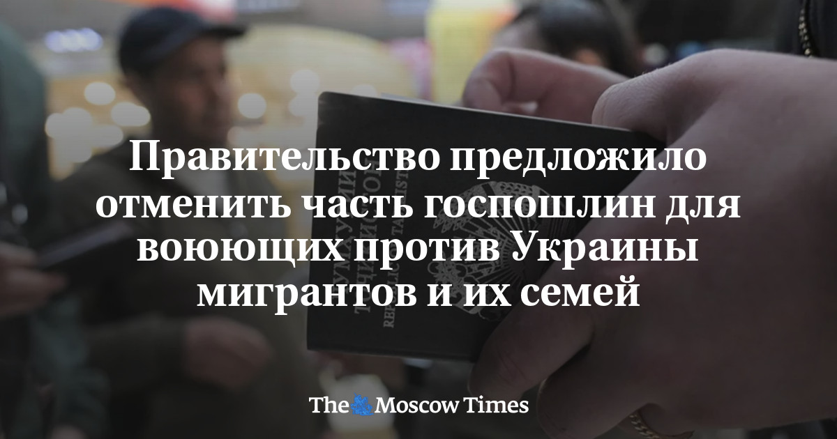 Депутаты предложили отменить часть госпошлин для воюющих против Украины мигрантов и их семей