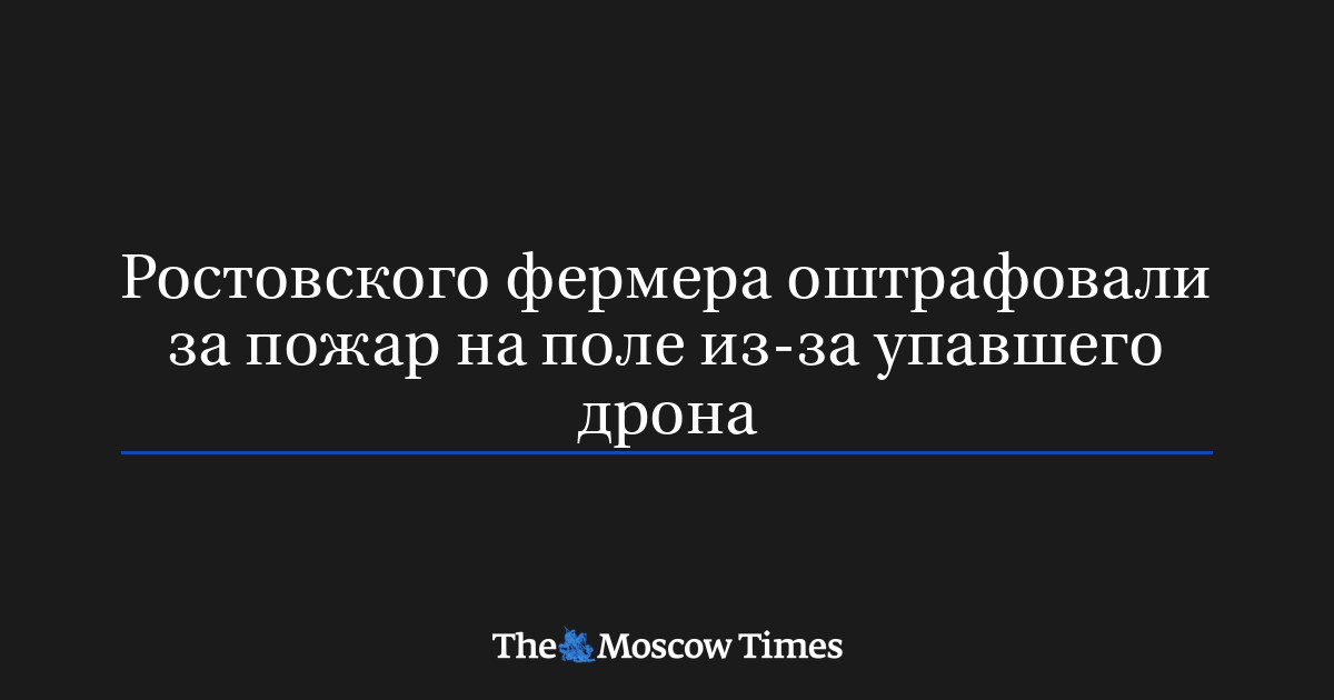 Ростовского фермера оштрафовали за пожар на поле из-за упавшего дрона